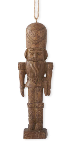 6 Inch Resin Faux Woodgrain Soldier Ornament