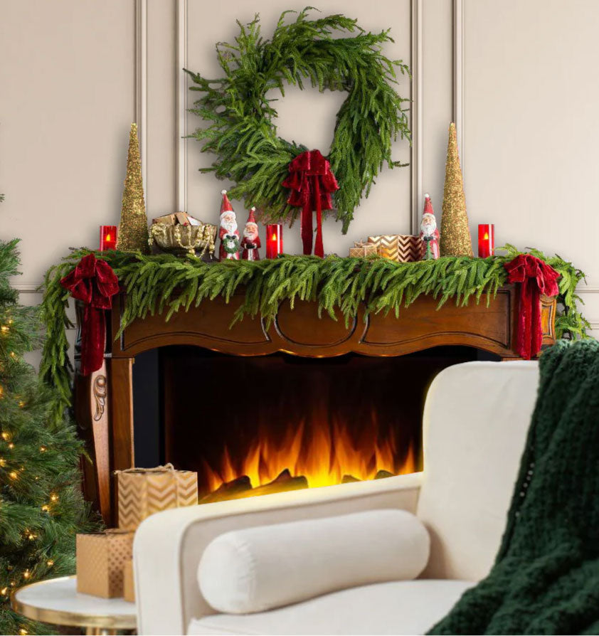 9' Green Norfolk Garland Natural Touch (Unlit)