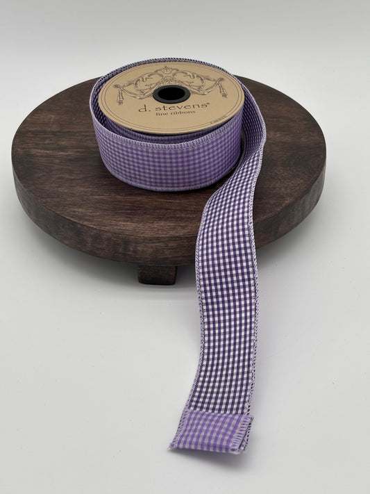 dstevens 1.5" x 10 Yds Poplin Gingham, Wired Ribbon (2 Colors)