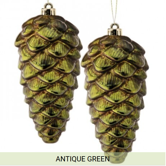 10" VP Metallic Pinecone Ornament (set of 2)