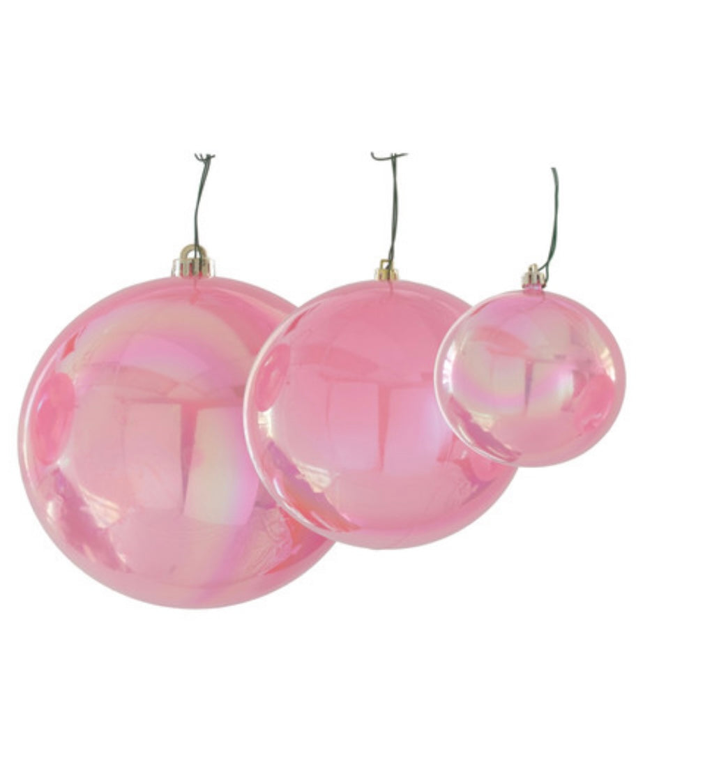 Iridescent Pearl Ball Ornament, Pink (Multiple Sizes)