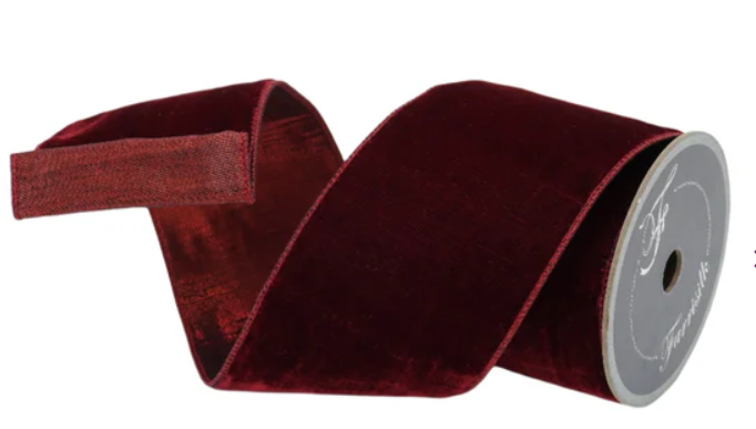 Farrisilk 1" x 10 Yds Velvet Luster Ribbon, Burgundy