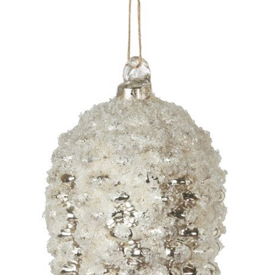Snowy Frosted Pinecone Ornament (2 Sizes: 9.5" and 12")