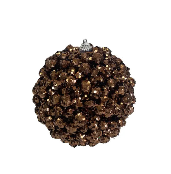 5" Sequin Berry Ball Ornament, Brown