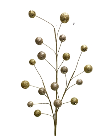 33" Whimsical Glitter Ball Spray, Champagne/Gold