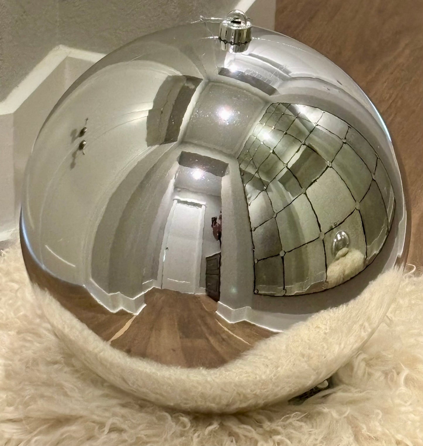 300mm (12") Plastic Ball Ornament, Silver