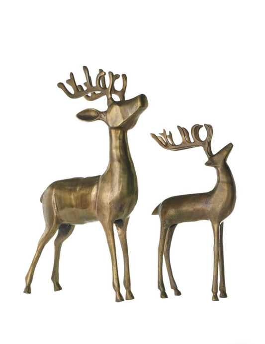 Aluminum Reindeer, Gold (2 Sizes)