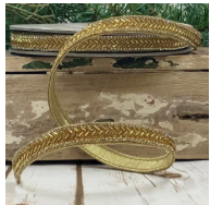 dstevens .5" x 9M Bead Chevron Wired Ribbon, Gold