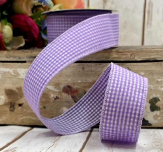 dstevens 1.5" x 10 Yds Poplin Gingham, Wired Ribbon (2 Colors)