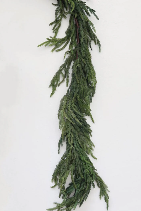 15' Real Touch Norfolk Pine Garland (Unlit)
