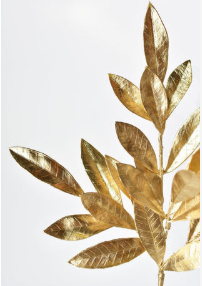 19" Faux Gold Bay Leaf Stem