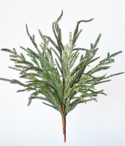 20" Faux Whitewash Green Norfolk Pine Spray Bush