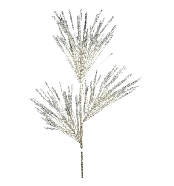 32" Iced Long Needle Glitter Spray, Platinum