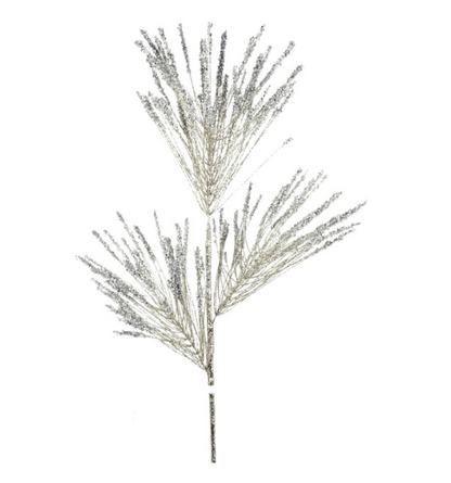 32" Iced Long Needle Glitter Spray, Platinum