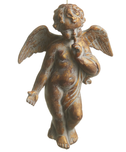10" Antique Gold Angel Ornament