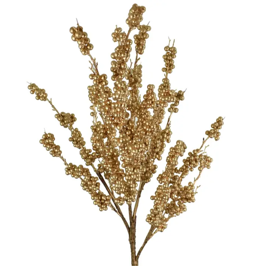 48" Royal Metallic Berry Branch, Gold