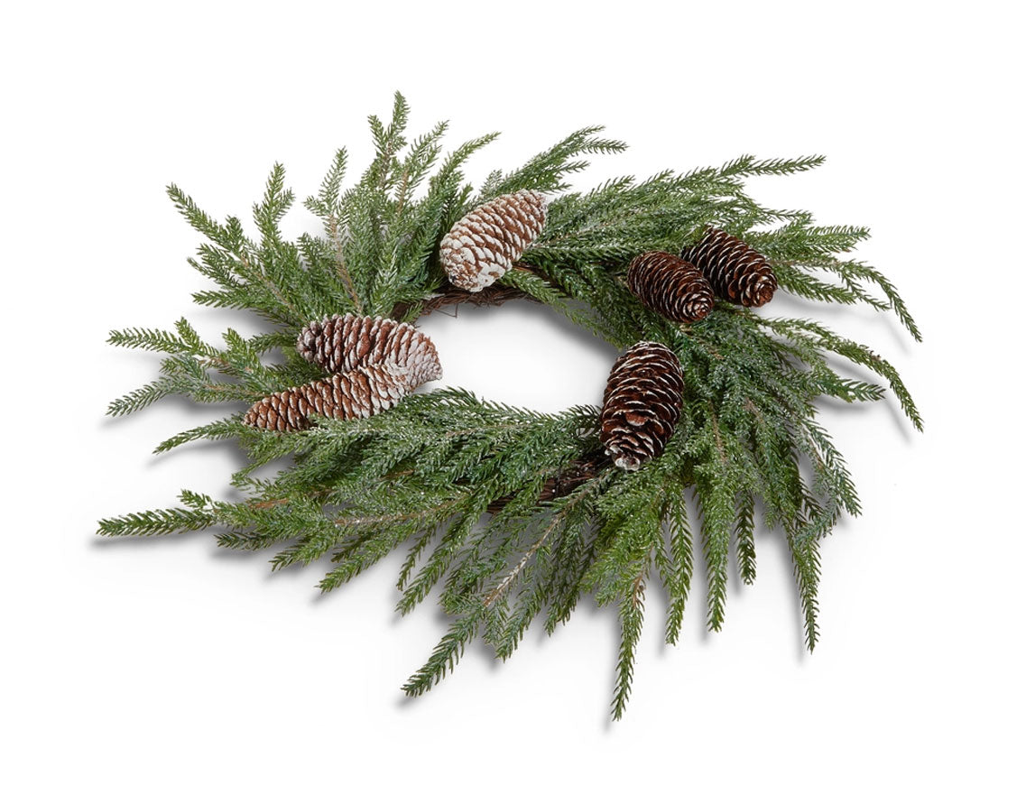 6" Snowy Pine Candle Ring