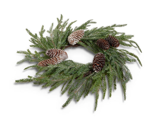 6" Snowy Pine Candle Ring