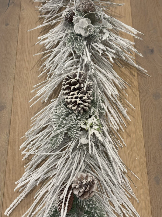72" Snow Pine Garland