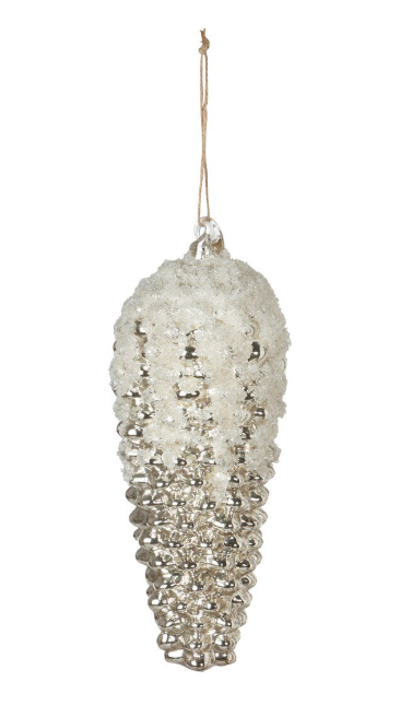 Snowy Frosted Pinecone Ornament (2 Sizes: 9.5" and 12")