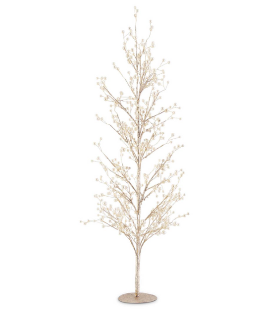 33 Inch Gold Glittered Twig Tree w/Pearl