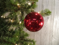 4" VP Mercury Ball Ornament, Red