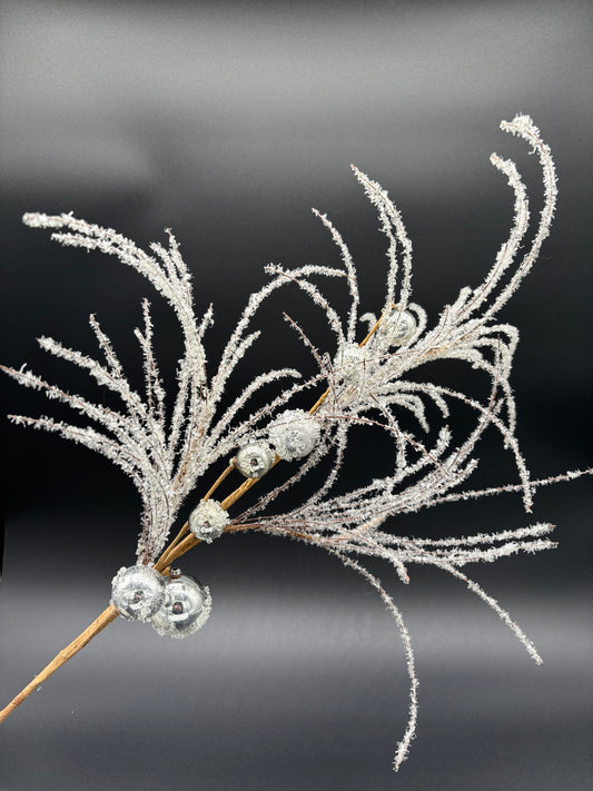 30" Frosted Crystal Grass Ball Spray