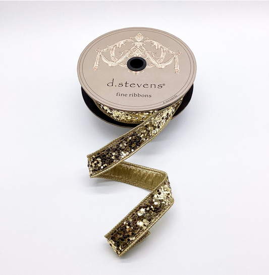 dstevens 1" x 10 Yds Cirque Glitter, Gold