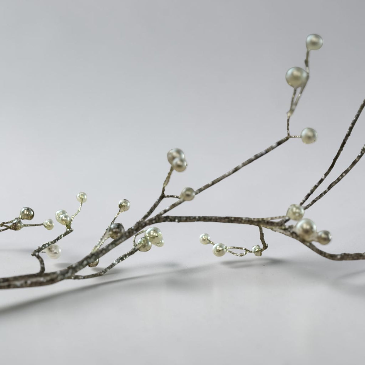 65 Inch Gold Glittered Twig Garland w/Pearls