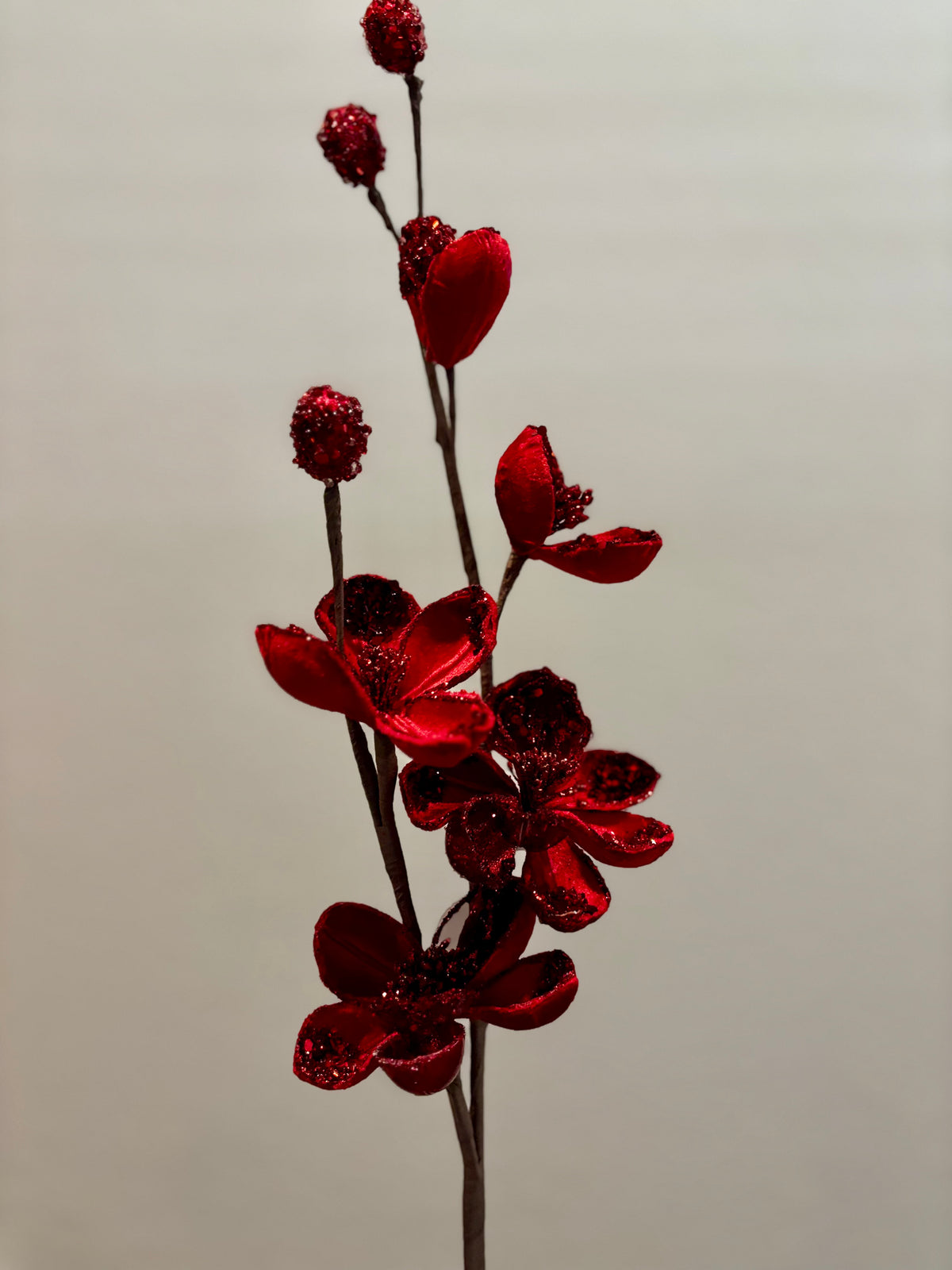 28"Mini Magnolia Spray, Red