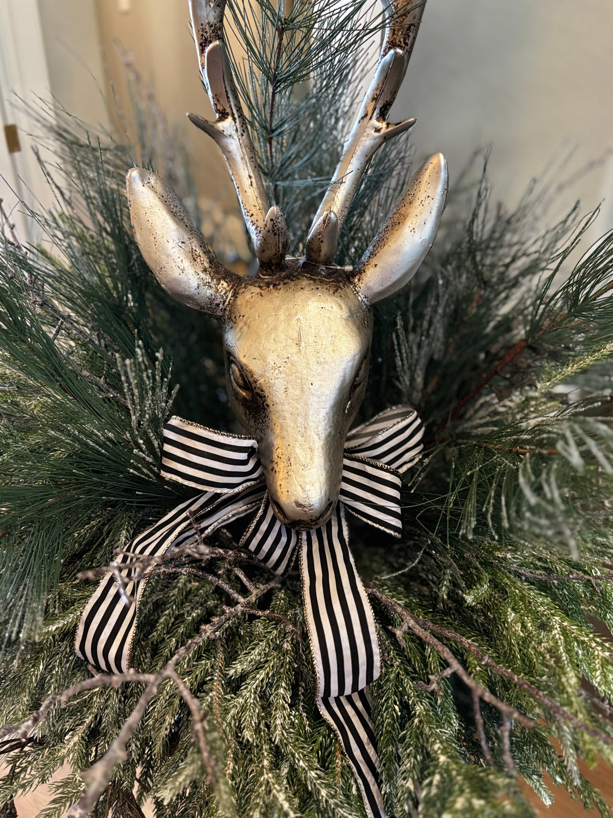 Custom Faux Arrangement with Deco Antique Deer Head Stem
