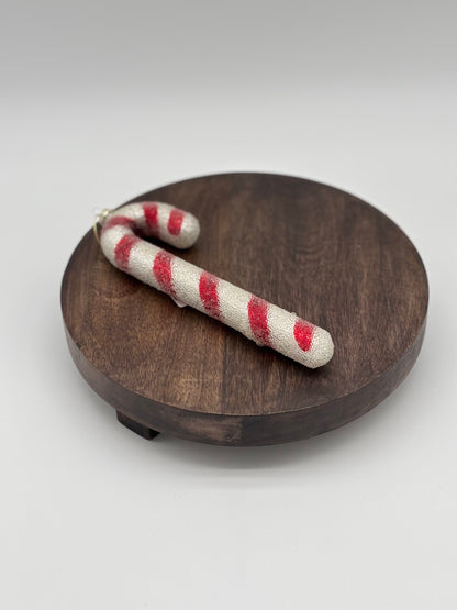 Glittered Glass Candy Cane Ornament