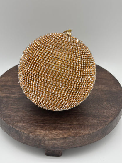 Pave Crystal Ball Ornament, (Multiple Colors/Sizes)
