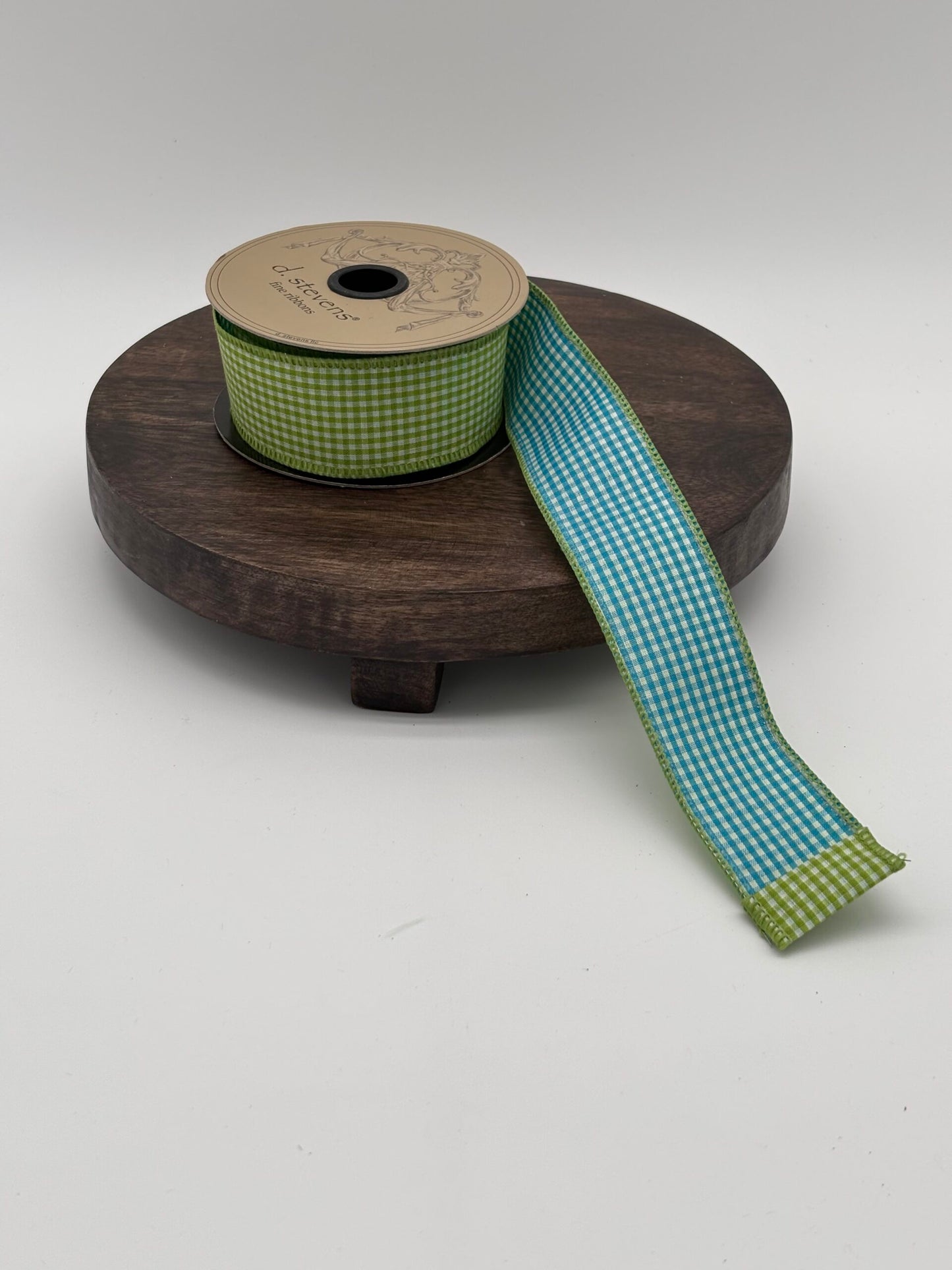 dstevens 1.5" x 10 Yds Poplin Gingham, Wired Ribbon (2 Colors)
