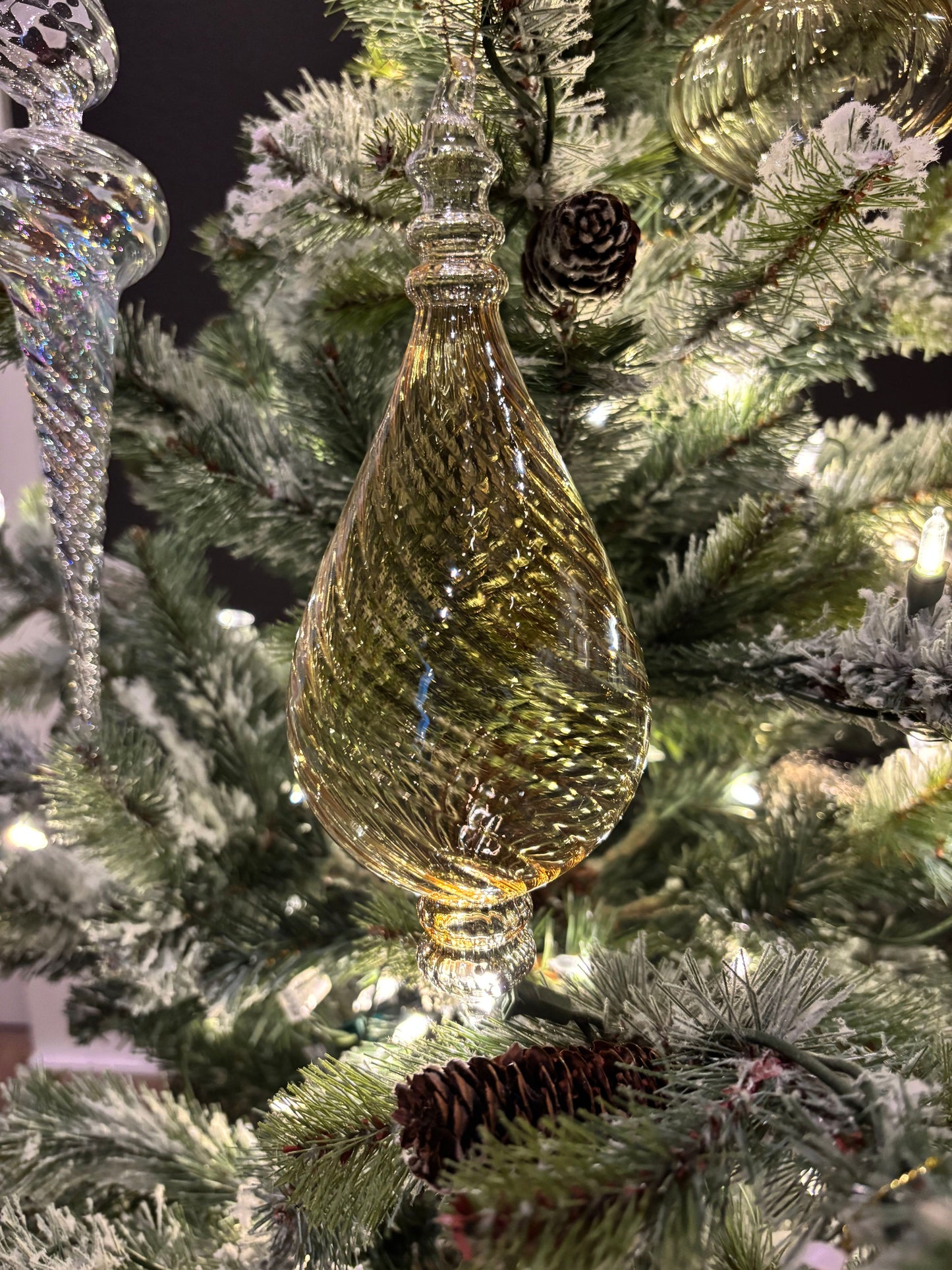 Spun Gold Glass Finial Ornaments (3 Styles)