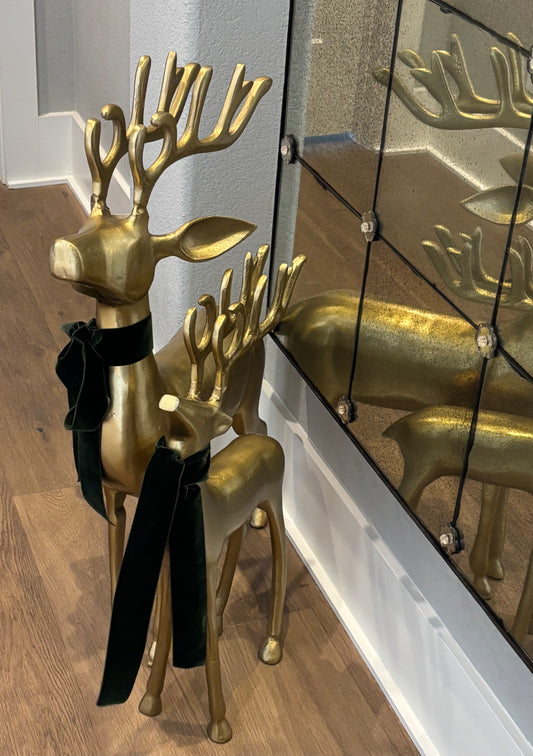 Aluminum Reindeer, Gold (2 Sizes)