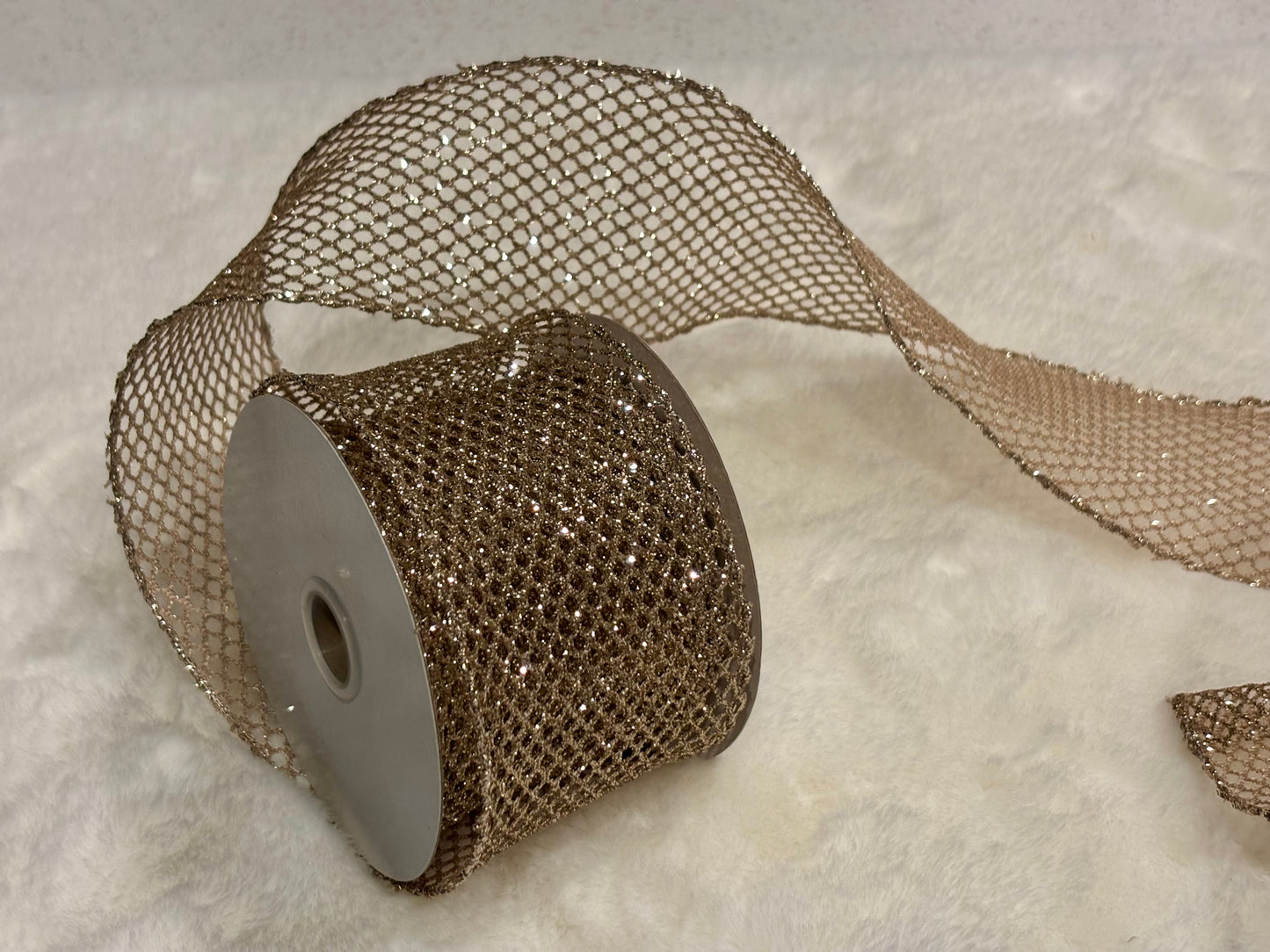 2.5" x 10 Yds Netter Wired Ribbon, Champagne