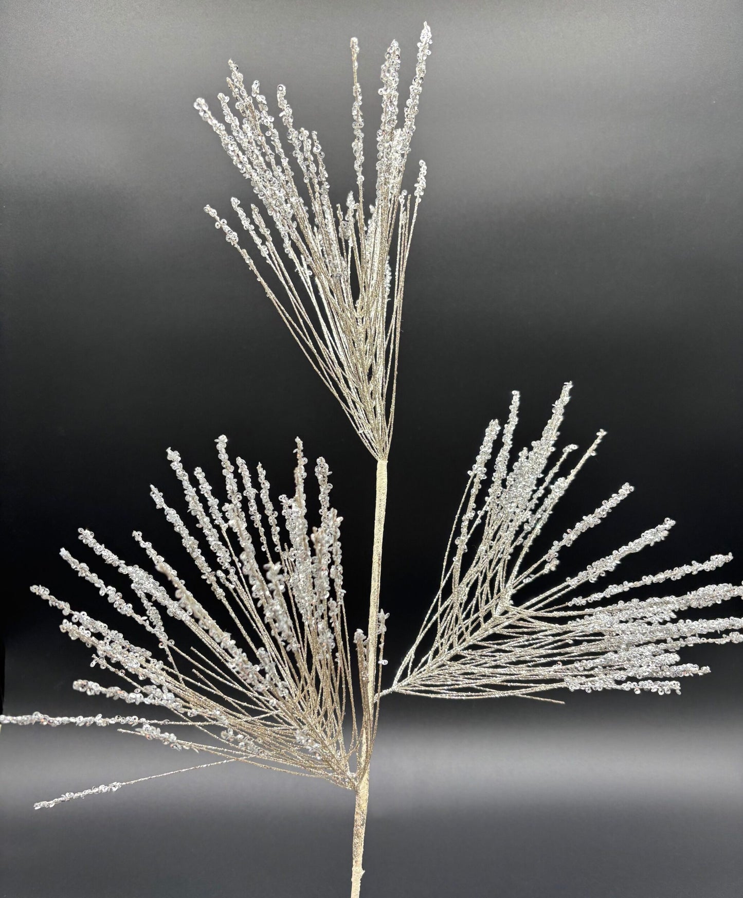 32" Iced Long Needle Glitter Spray, Platinum