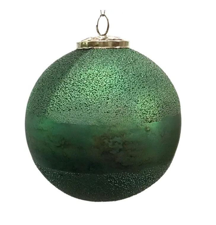 Matte Textured Glass Ball, Green (Multiple Sizes)