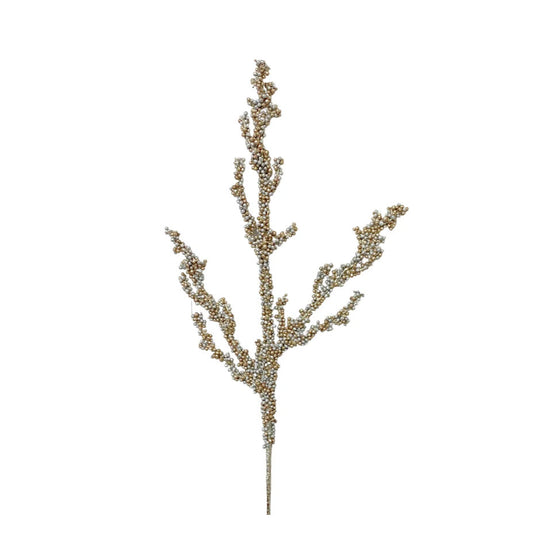 31" Mixed Glitter Berry Twig, Champagne