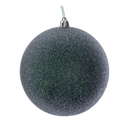 4.75" Midnight Green Iced Ball Orn (4/Bag)