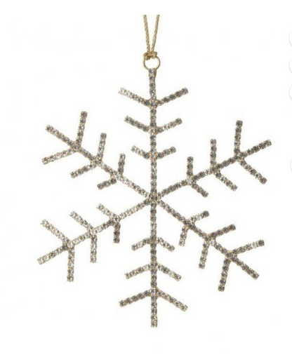 5" Petite Jewel Snowflake Ornament, Gold