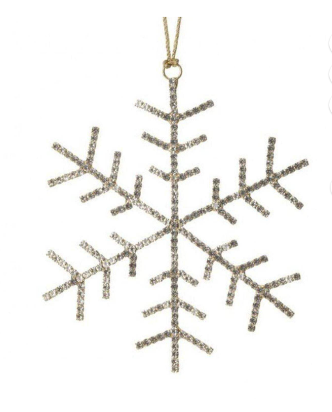 5" Petite Jewel Snowflake Ornament, Gold