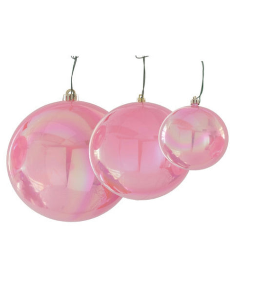 Iridescent Pearl Ball Ornament, Pink (Multiple Sizes)