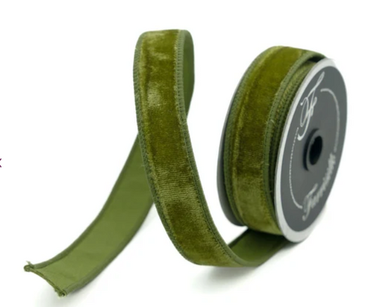 Farrisilk 1" x 10 Yds Velvet, Olive