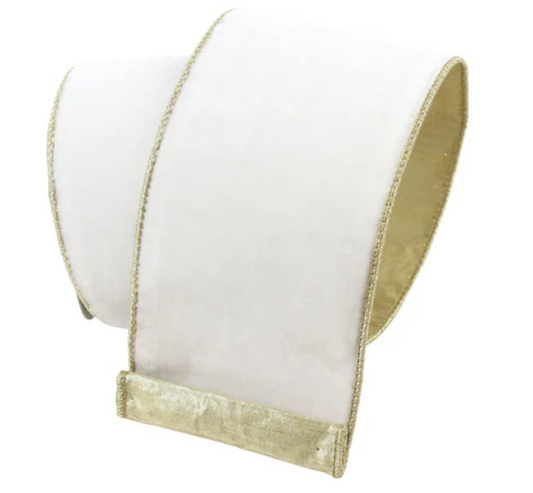 Farrisilk 1" x 10 Yds Flashy Velvet, Ivory
