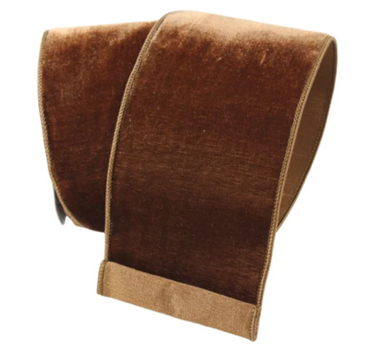 Farrisilk 4" x 10 Yds Velvet , Pecan