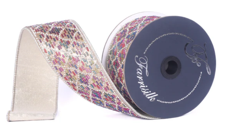 Farrisilk 2.5" x 10 Yds Jewel Pizzazz Ribbon, Multi