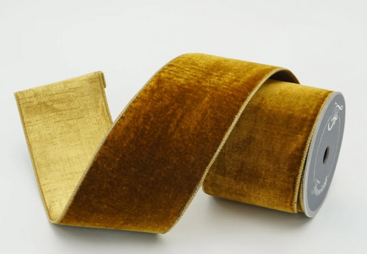 Farrisilk 1" x 10 Yds Velvet Luster, Antique Gold
