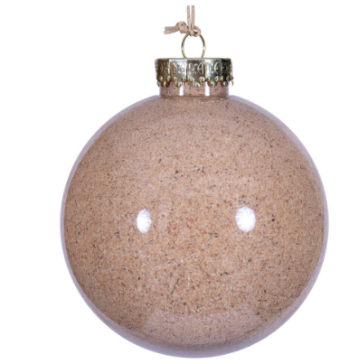 4" Beige Ball Ornament (3/Bag)